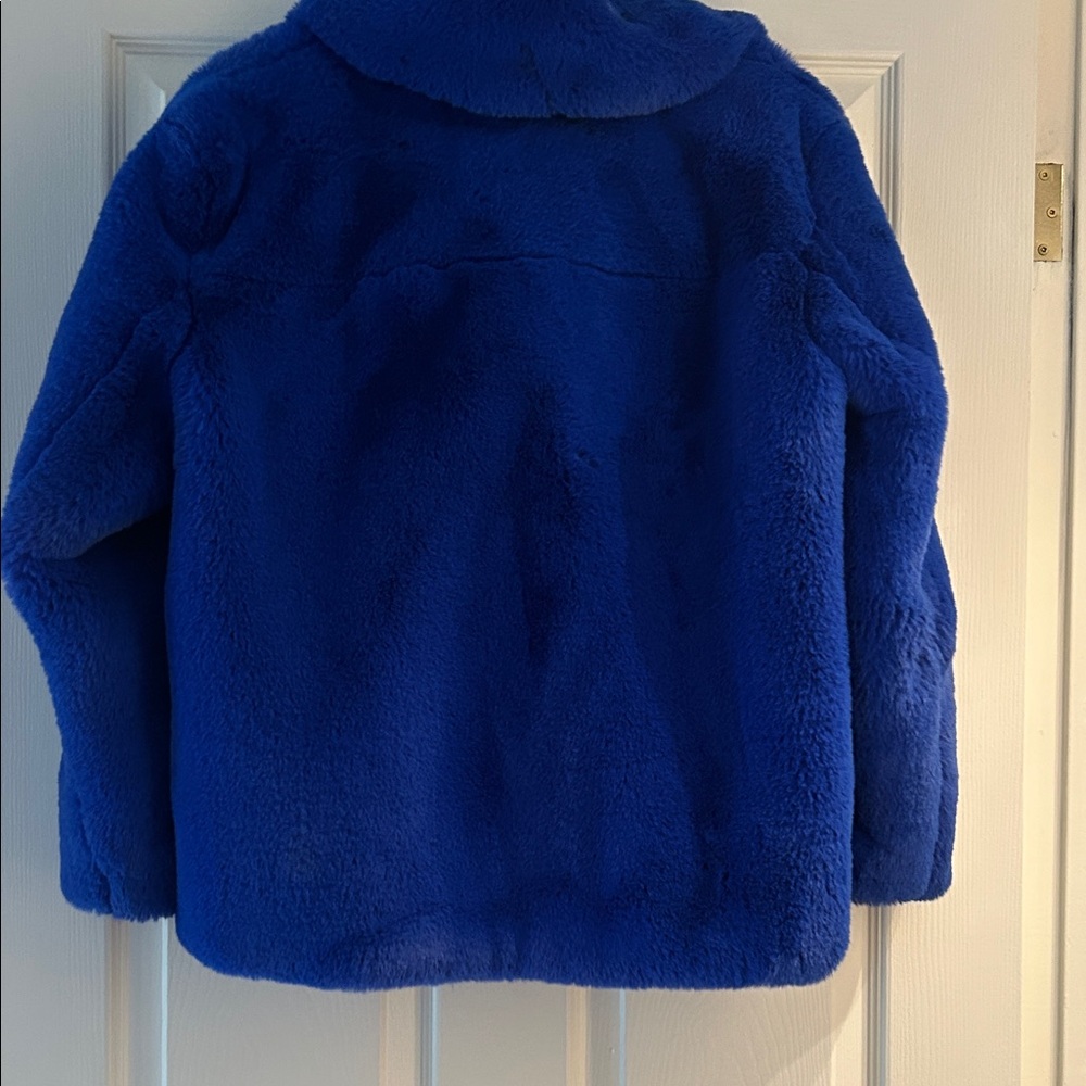 Mistress Rocks Blue Faux Fur Jacket - Picture 4 of 6